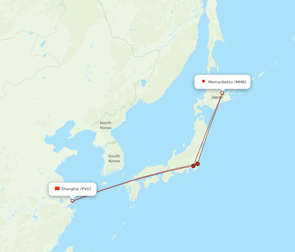 PVG-MMB flight routes