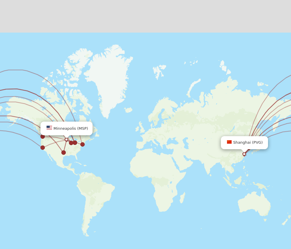 PVG-MSP flight routes