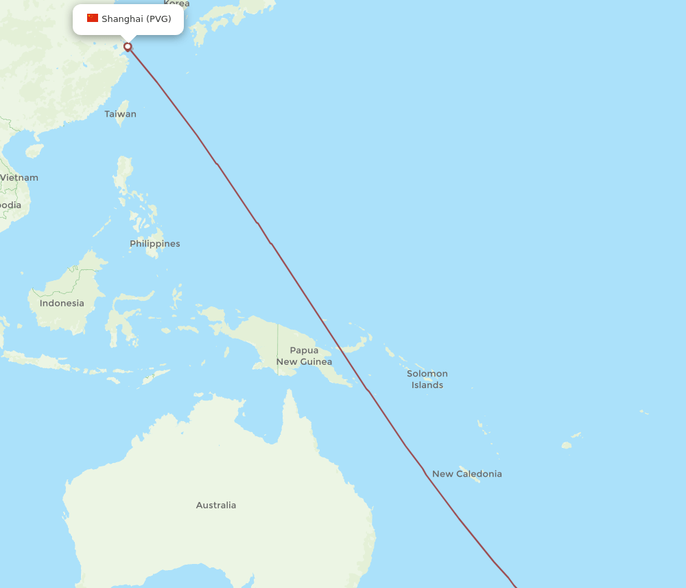 PVG-NPE flight routes