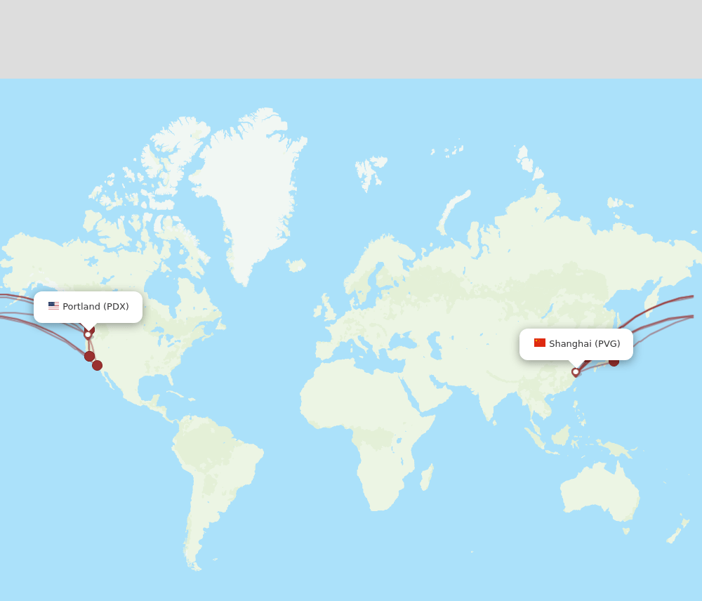 PVG-PDX flight routes
