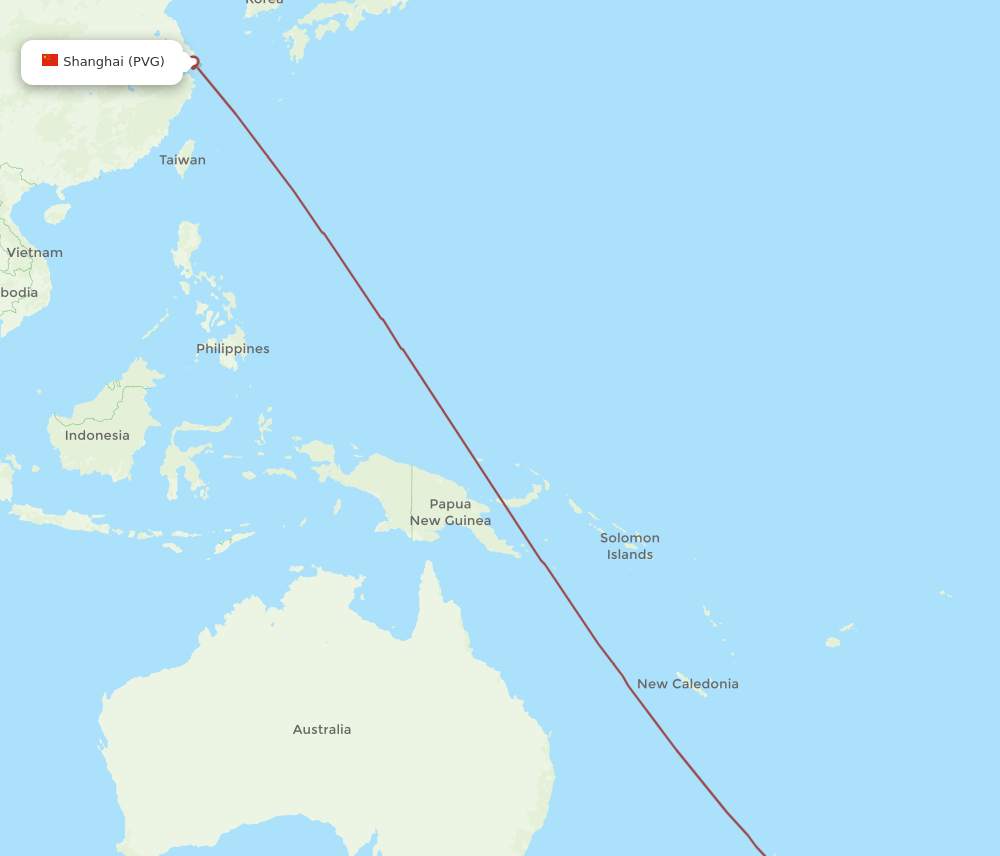 PVG-PMR flight routes