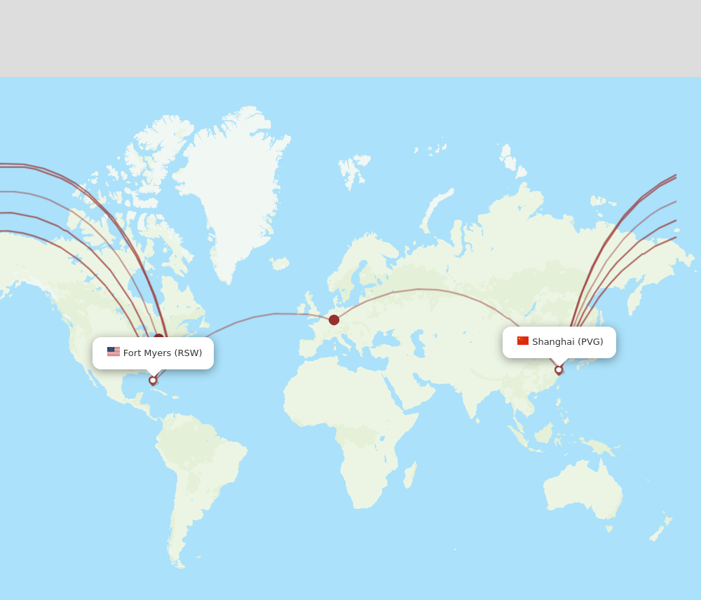 PVG-RSW flight routes