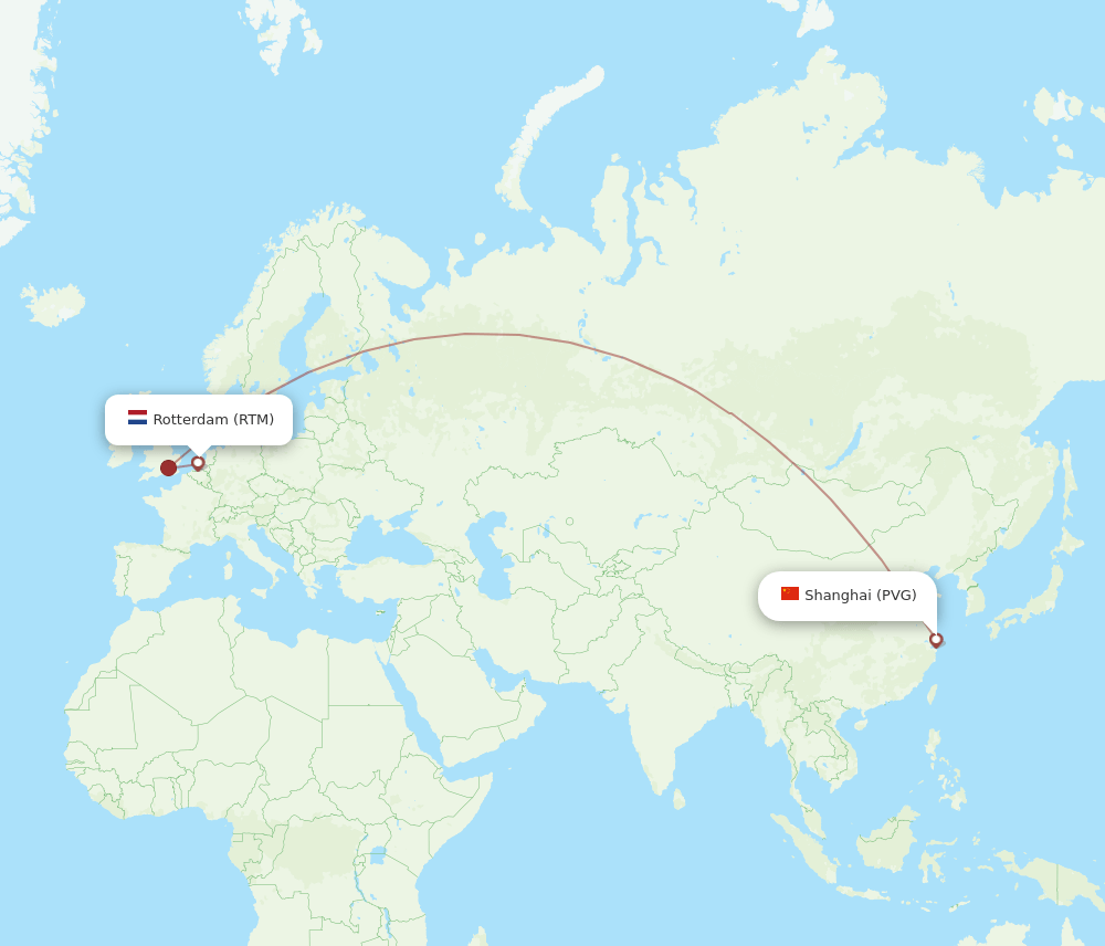 PVG-RTM flight routes