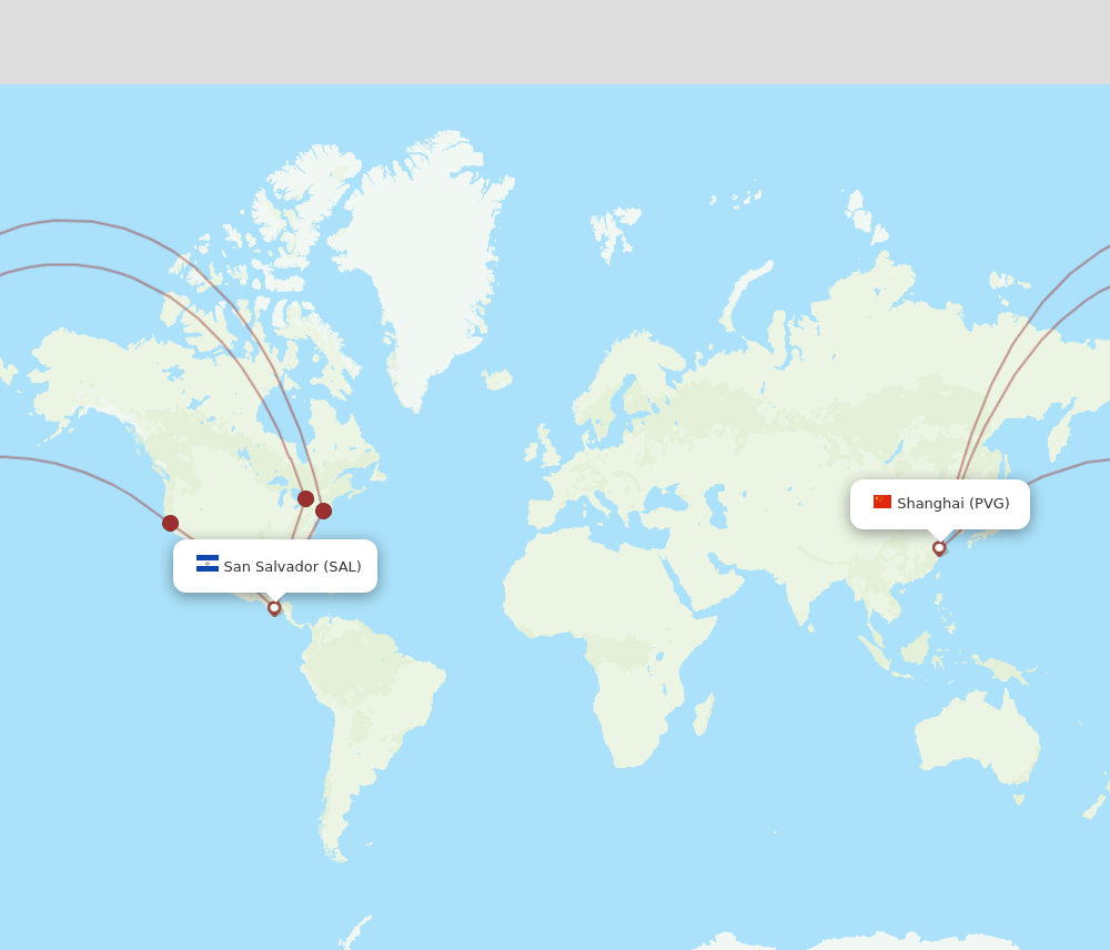 PVG-SAL flight routes