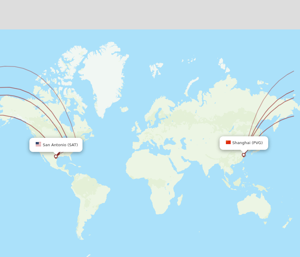PVG-SAT flight routes