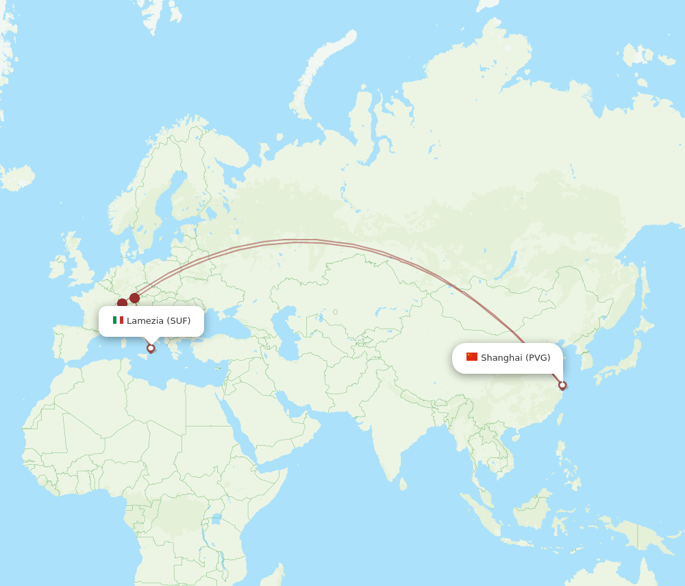 PVG-SUF flight routes