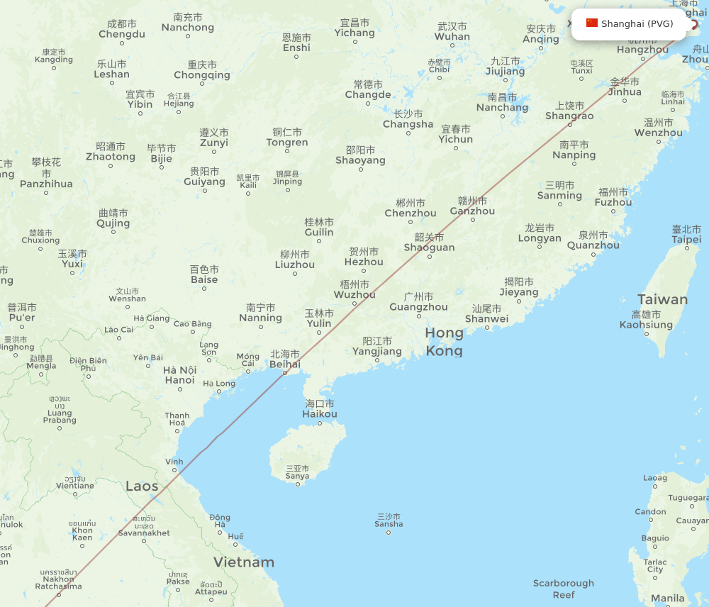 PVG-TDX flight routes