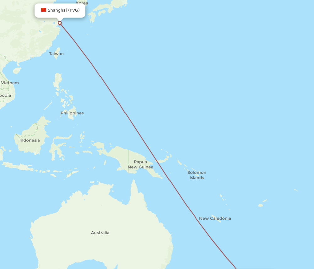 PVG-TUO flight routes