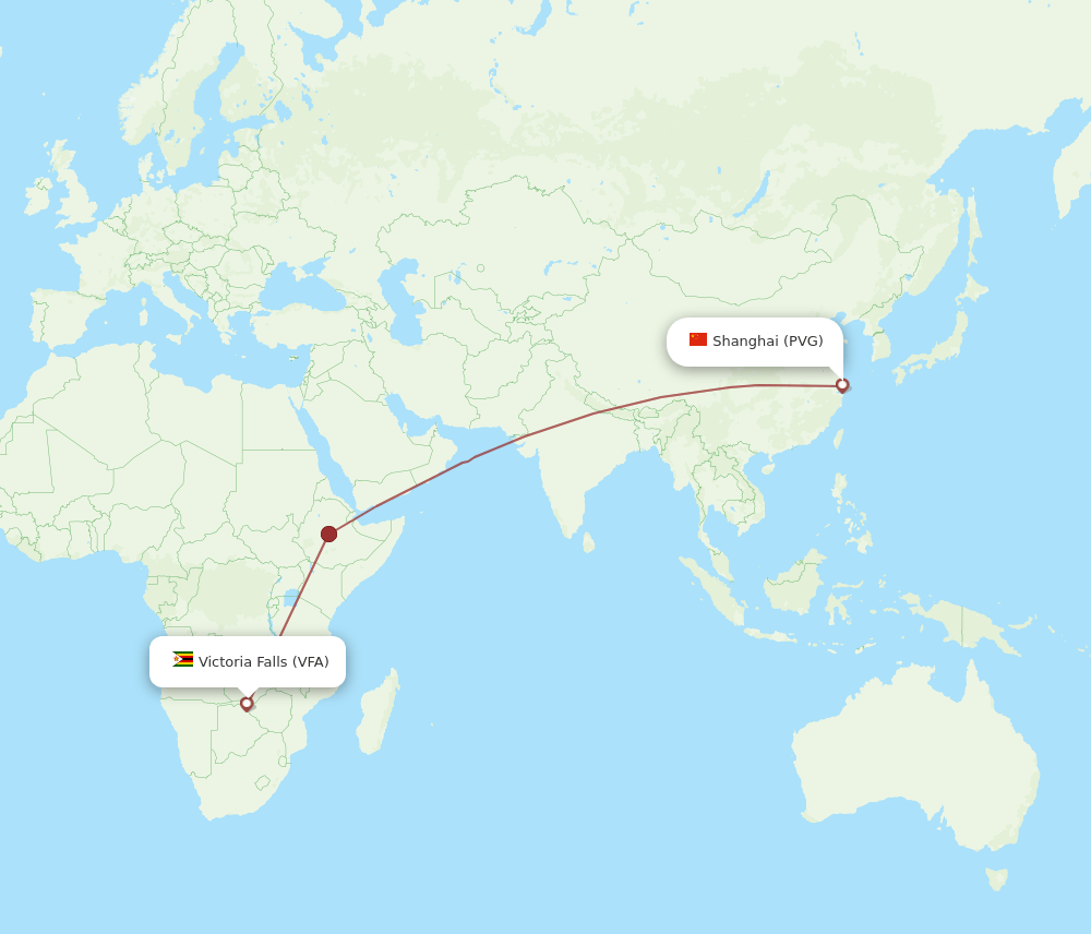 PVG-VFA flight routes