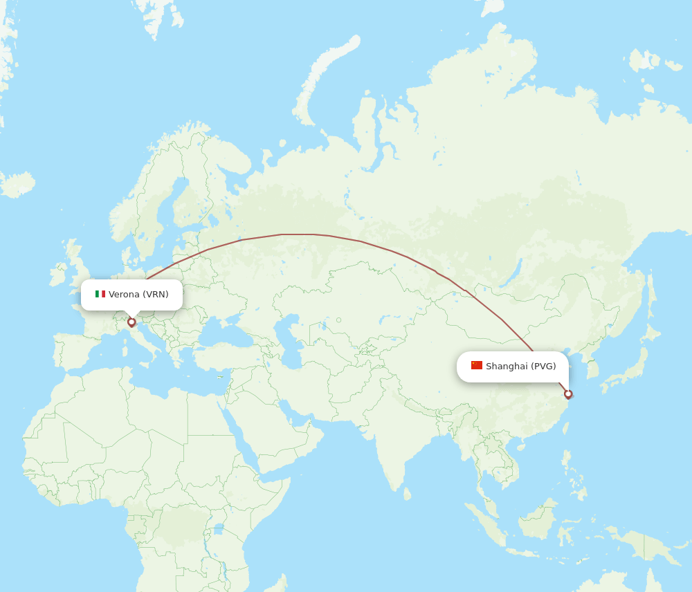 PVG-VRN flight routes