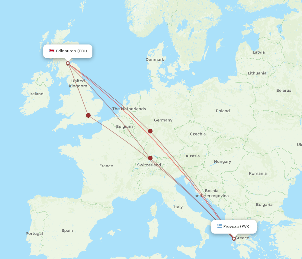 PVK-EDI flight routes