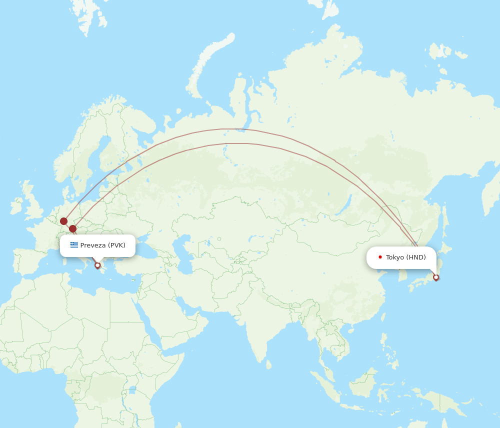 PVK-HND flight routes