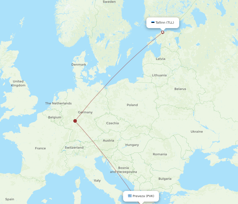PVK-TLL flight routes