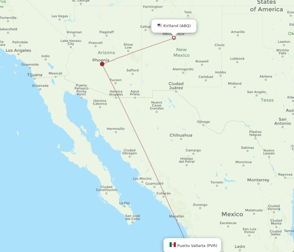 PVR-ABQ flight routes