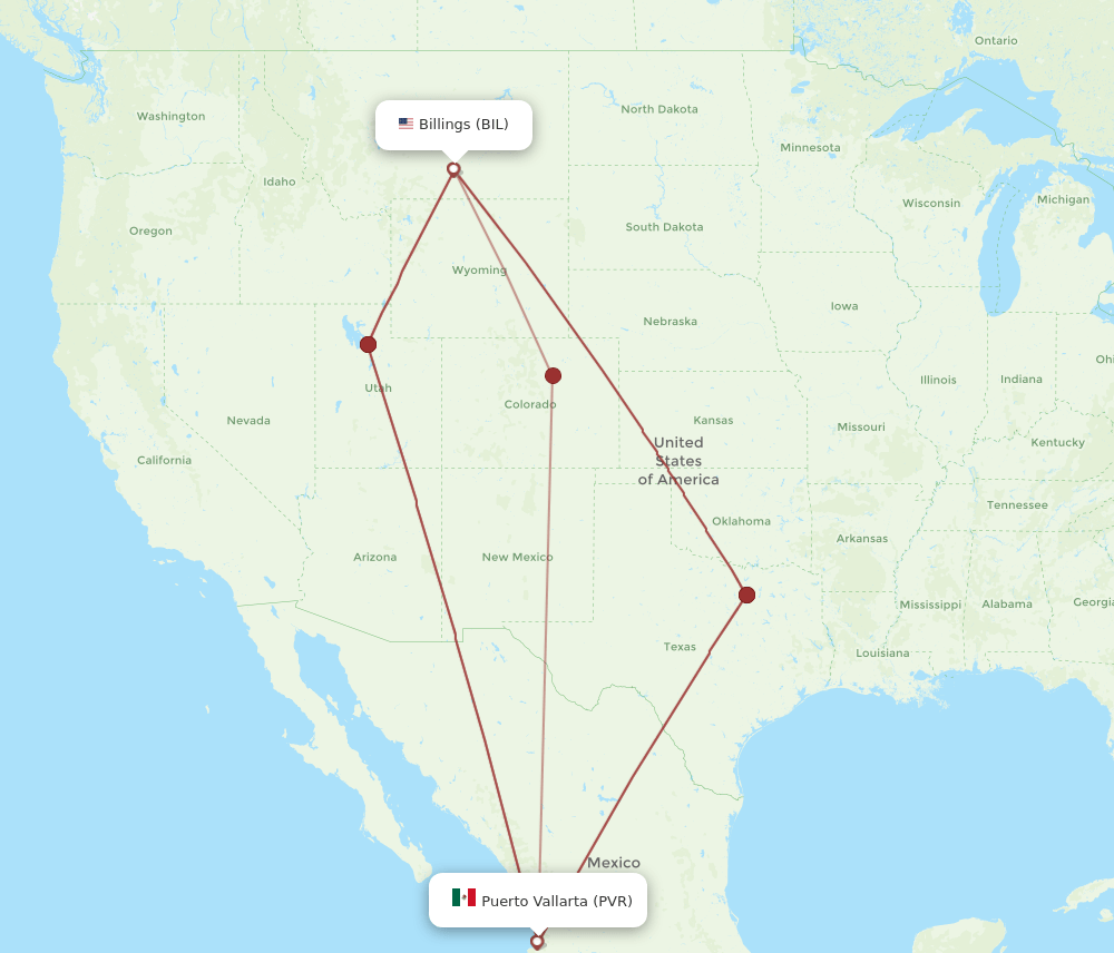 PVR-BIL flight routes