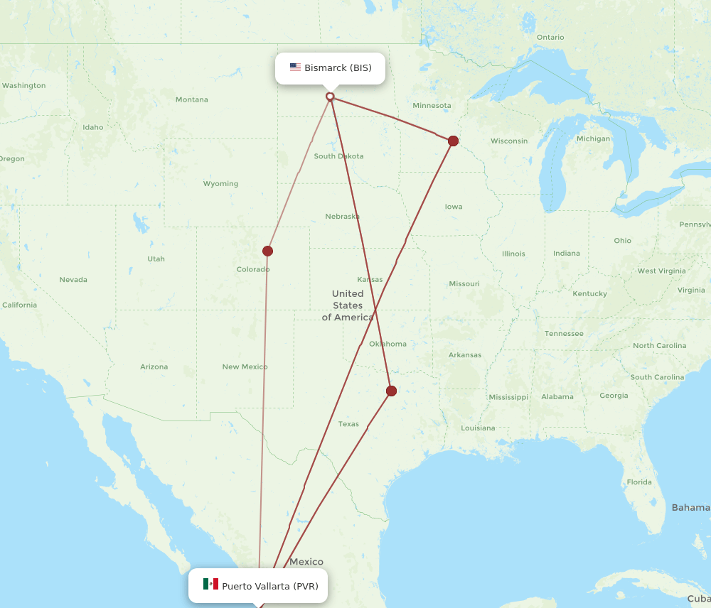 PVR-BIS flight routes