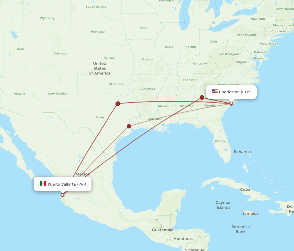 PVR-CHS flight routes