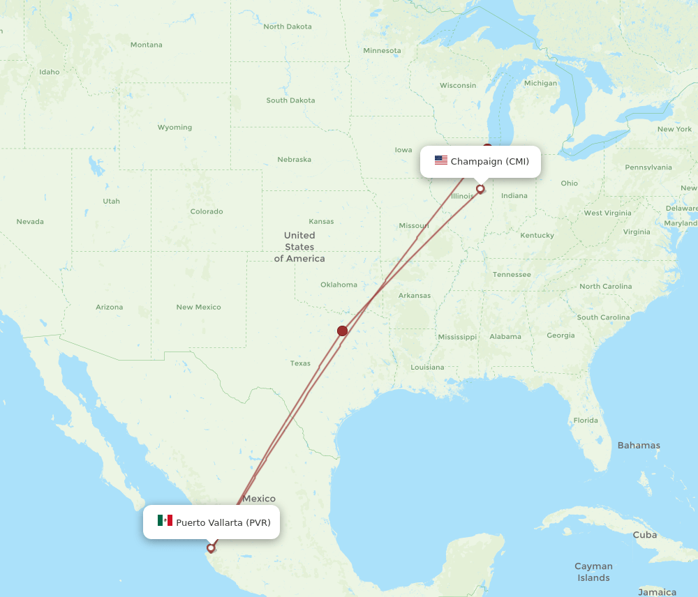 PVR-CMI flight routes
