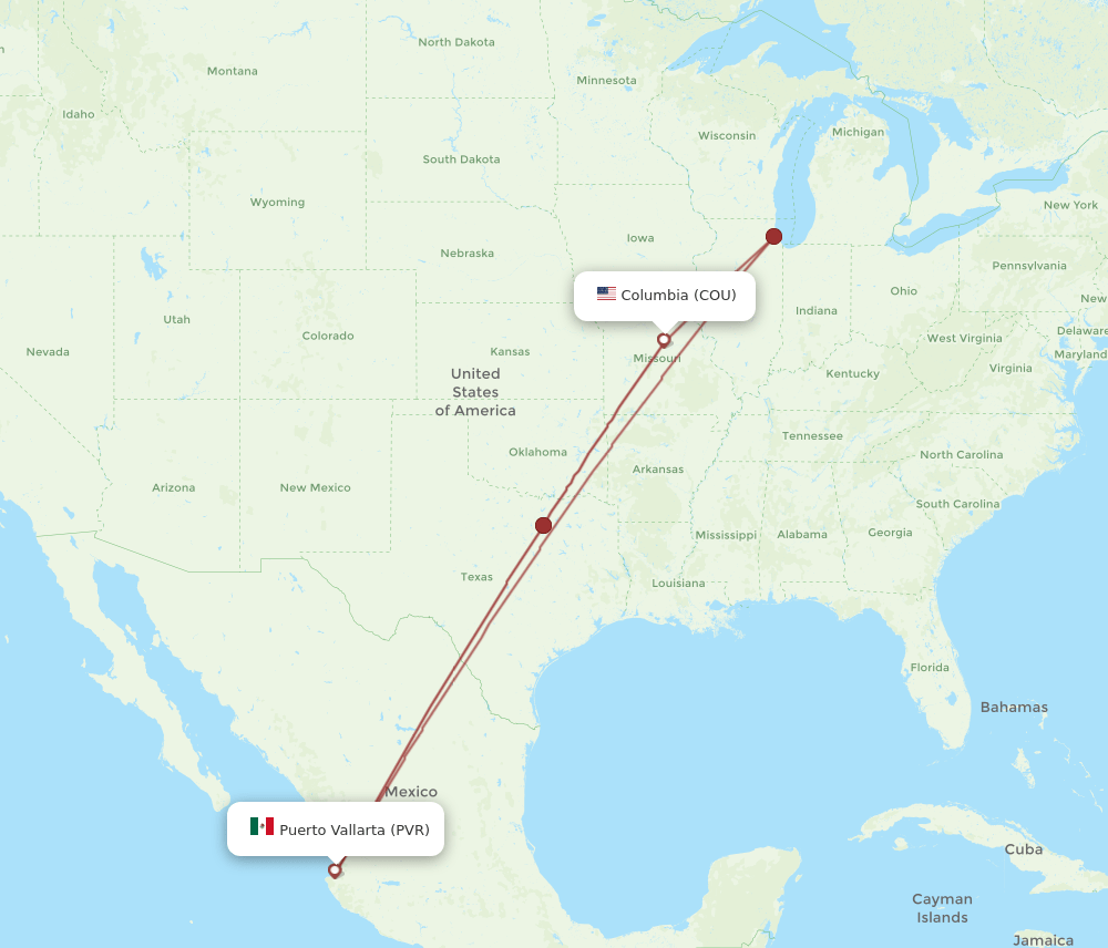 PVR-COU flight routes