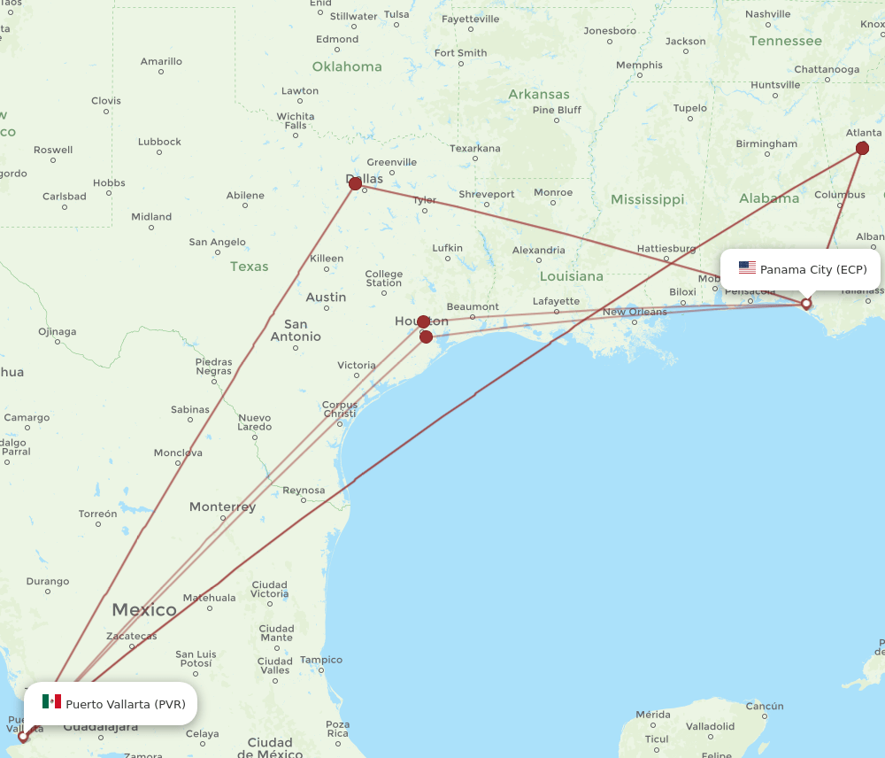 PVR-ECP flight routes