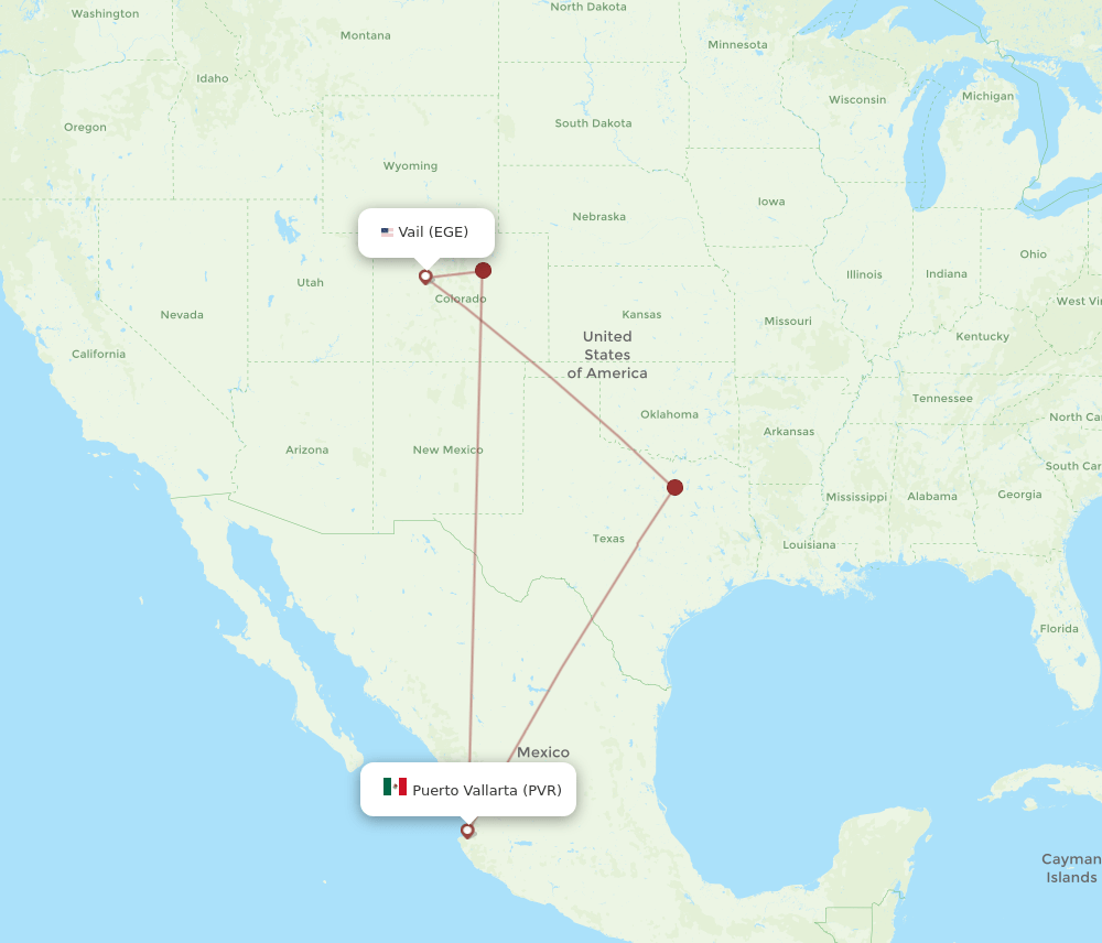 PVR to EGE flights and routes map