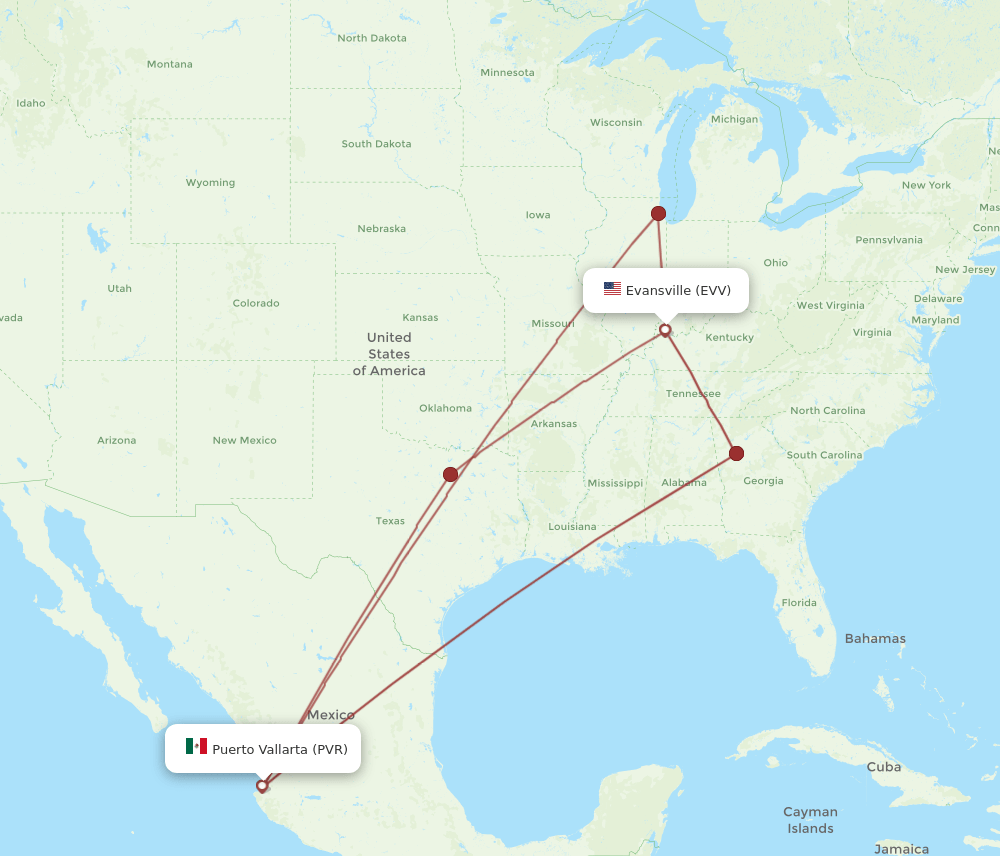 PVR-EVV flight routes