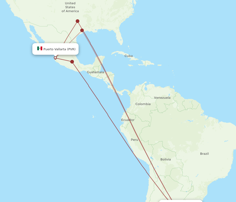 PVR-EZE flight routes