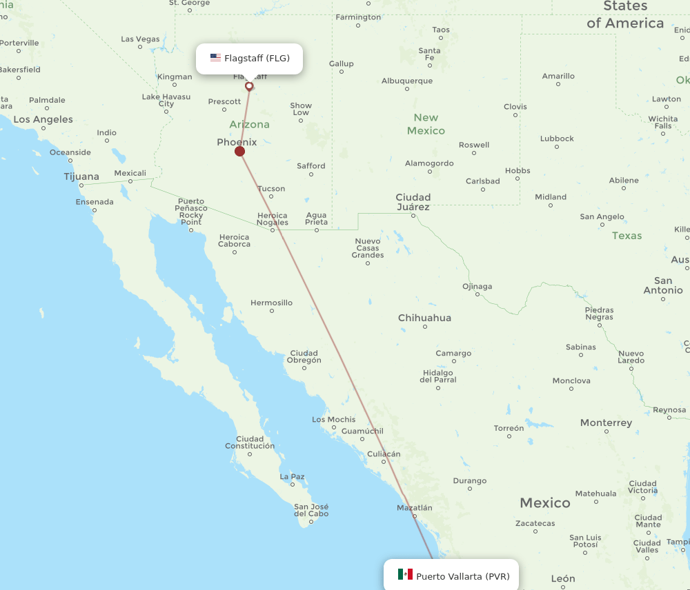 PVR-FLG flight routes