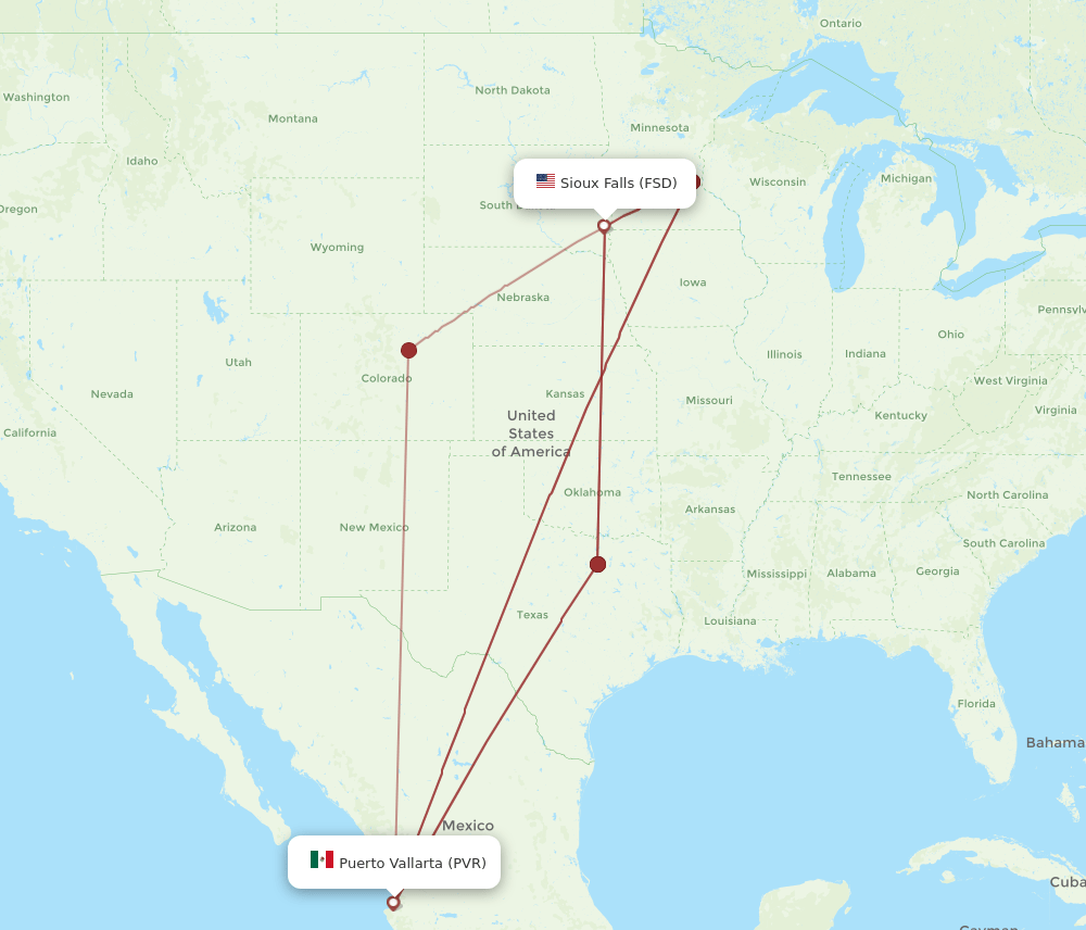 PVR-FSD flight routes