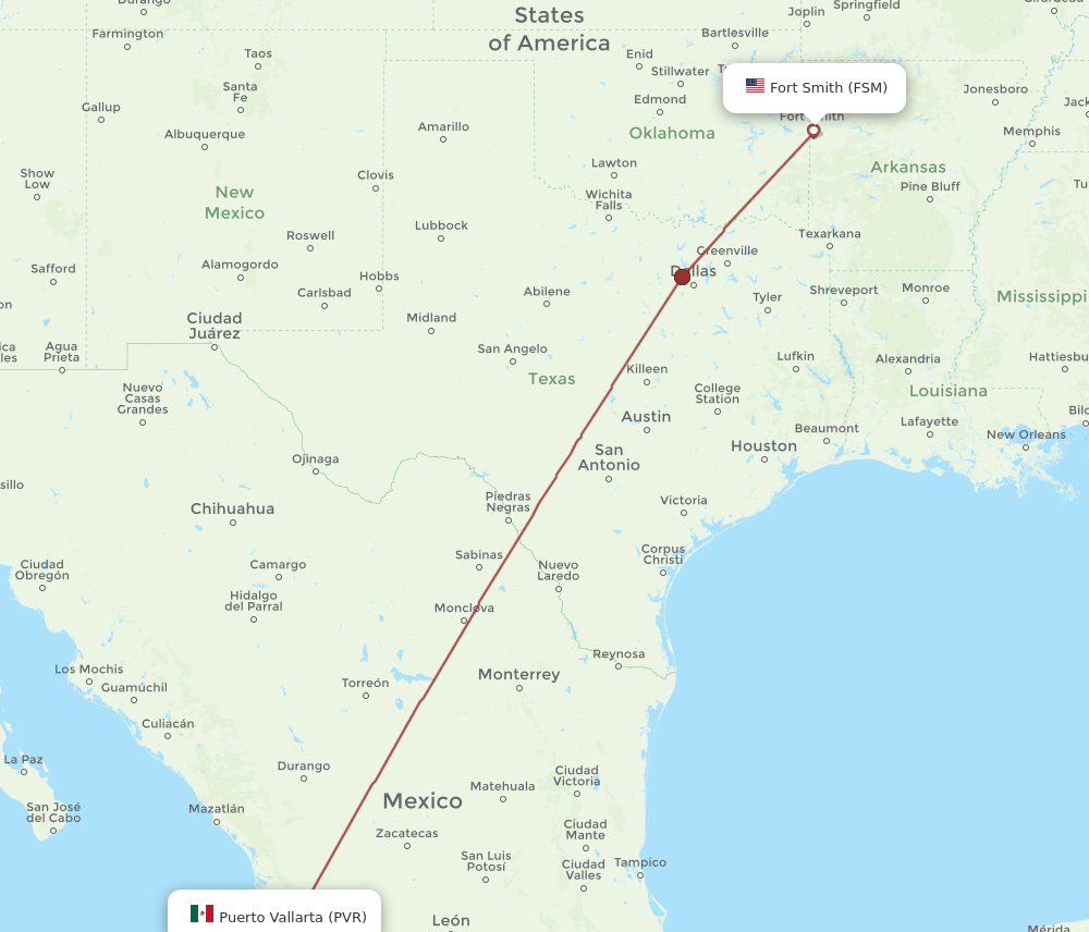 PVR-FSM flight routes