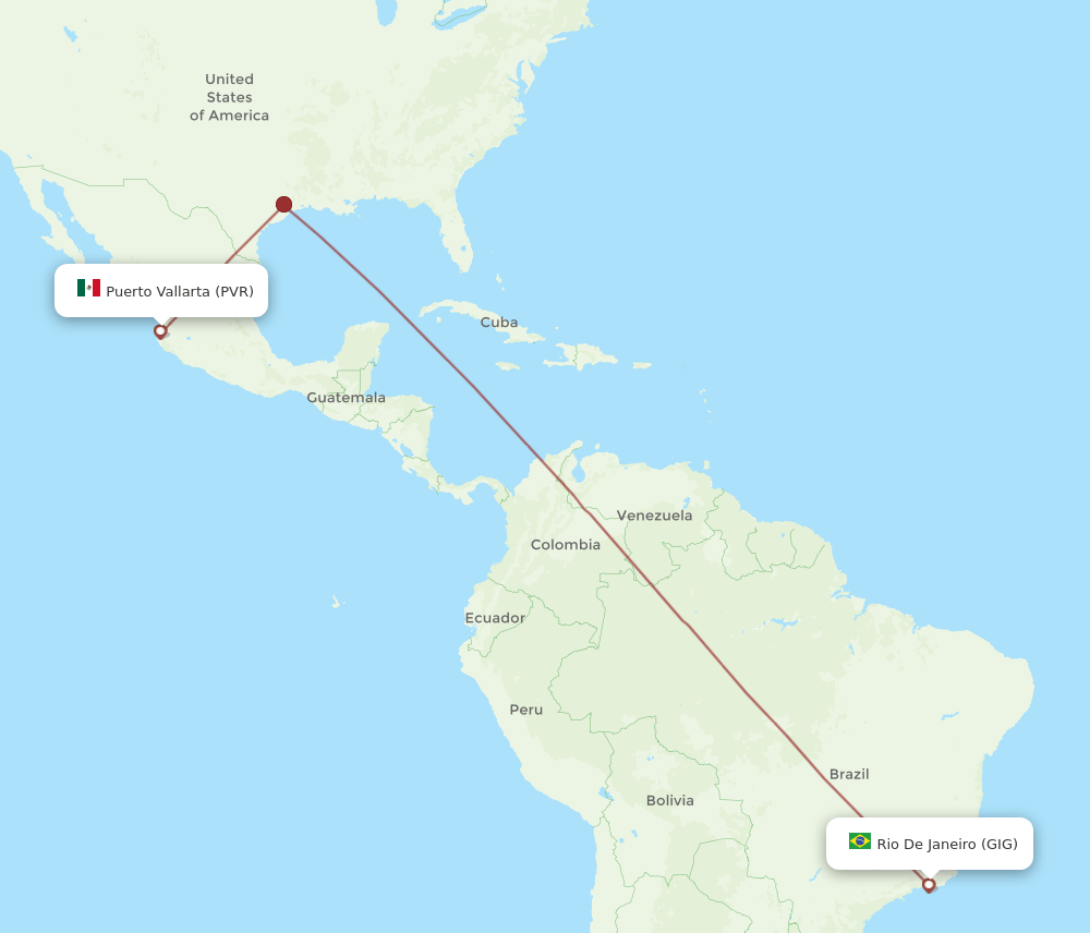 PVR to GIG flights and routes map