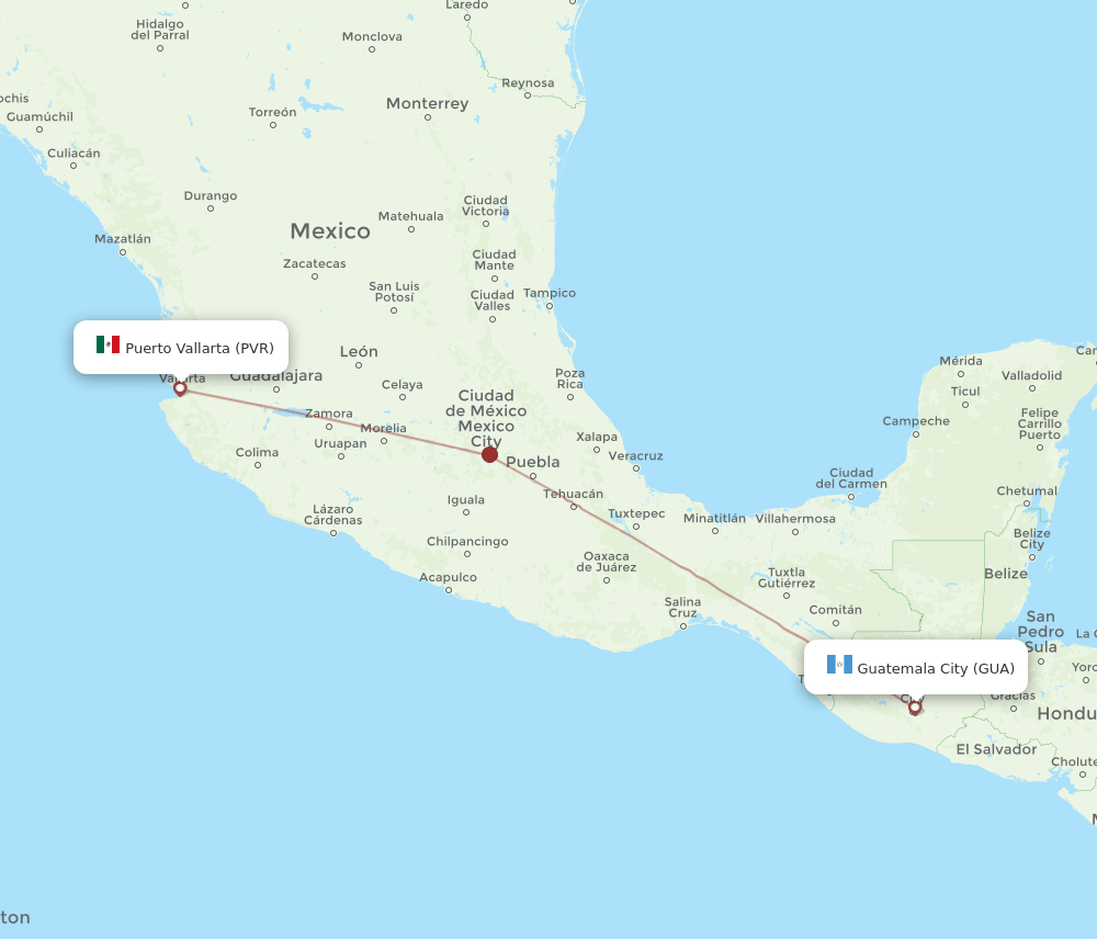 PVR-GUA flight routes