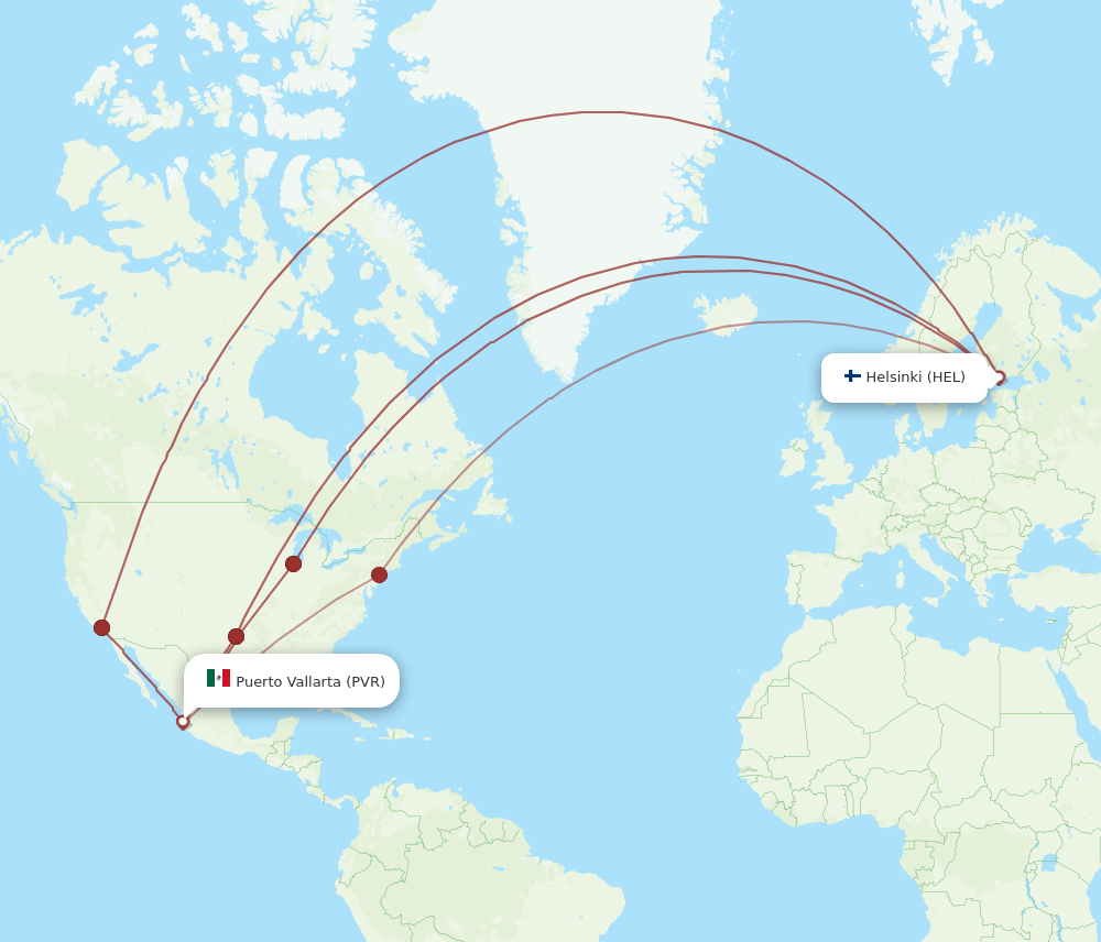 PVR-HEL flight routes