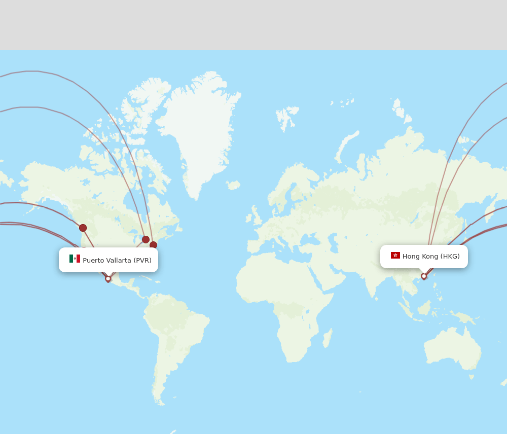 PVR-HKG flight routes