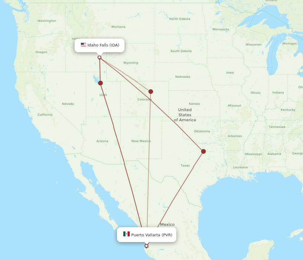 PVR-IDA flight routes