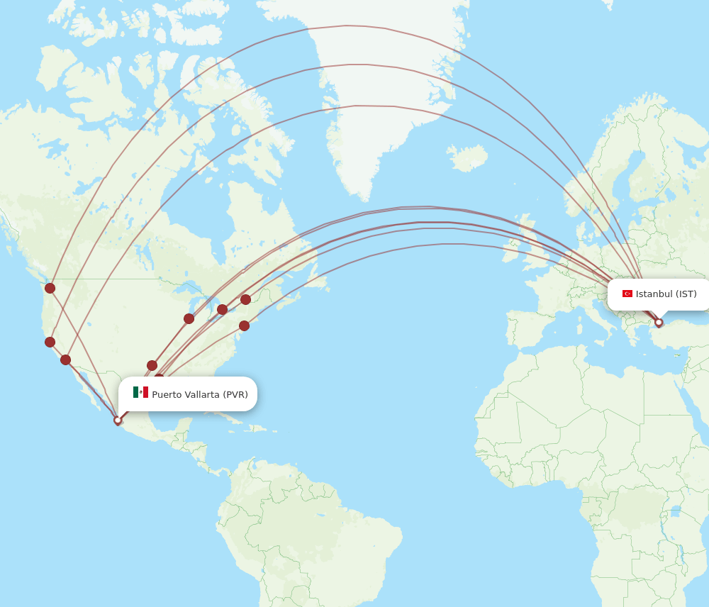 PVR-IST flight routes