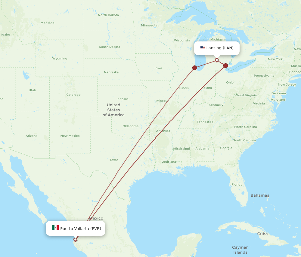 PVR-LAN flight routes