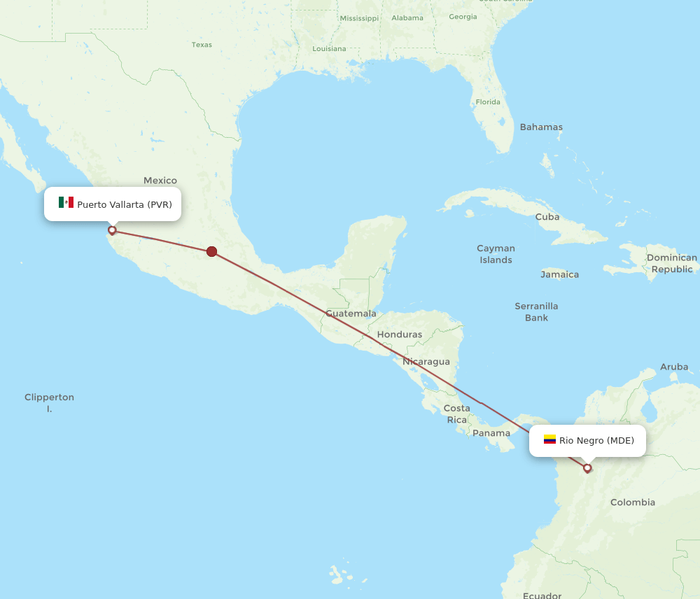 PVR to MDE flights and routes map