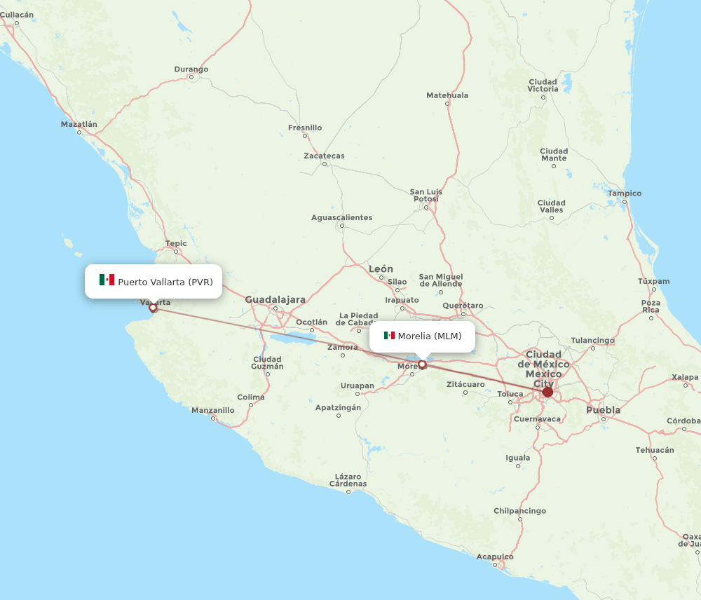 PVR-MLM flight routes