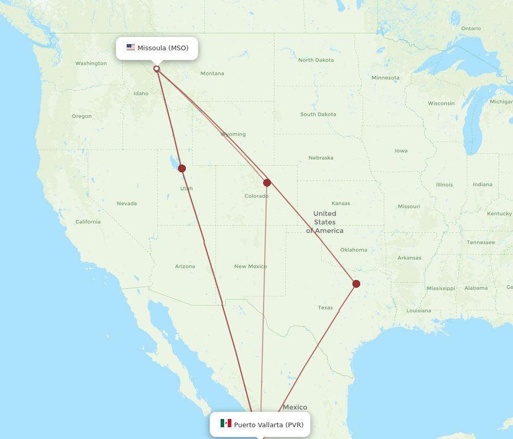 PVR-MSO flight routes