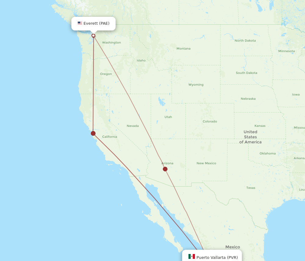 PVR-PAE flight routes