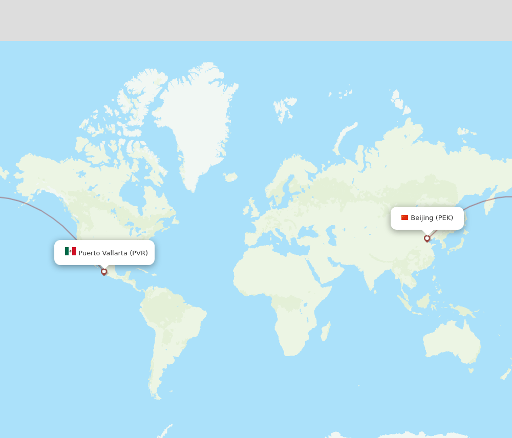 PVR-PEK flight routes