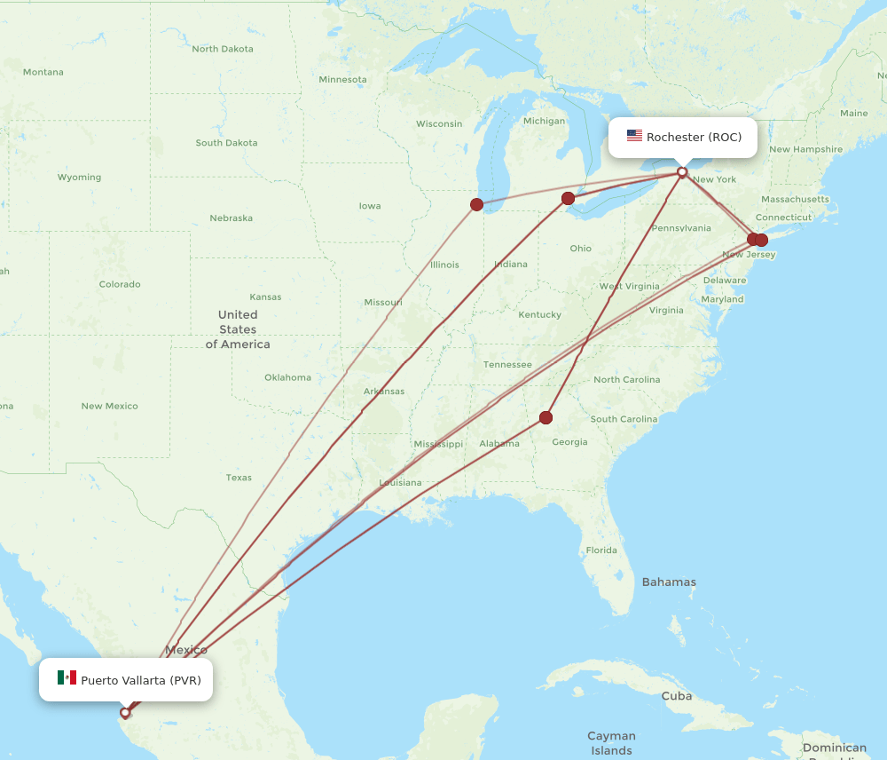 PVR-ROC flight routes