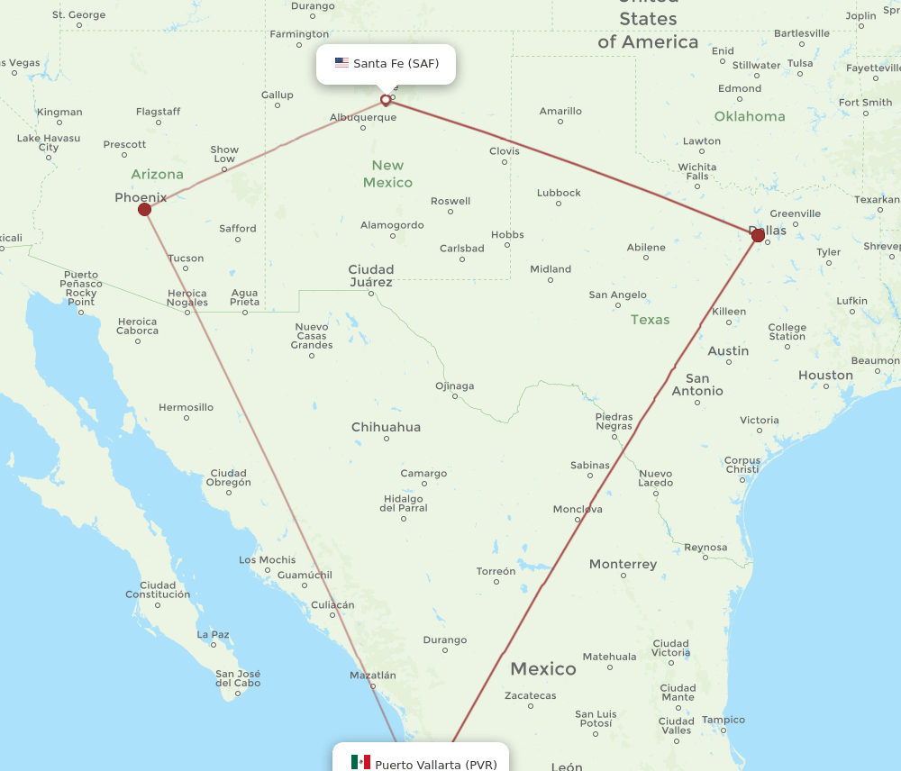 PVR-SAF flight routes