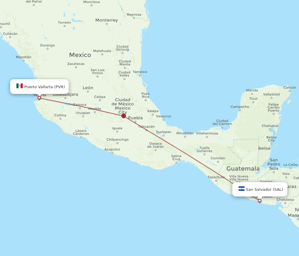 PVR to SAL flights and routes map