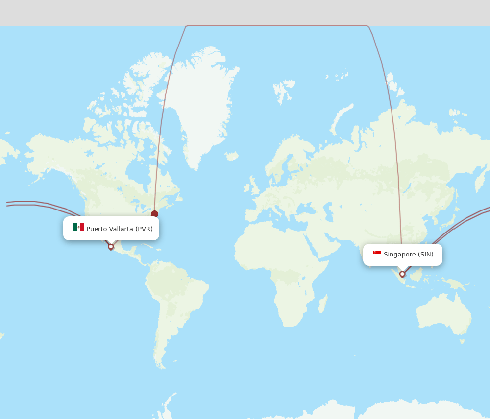 PVR-SIN flight routes