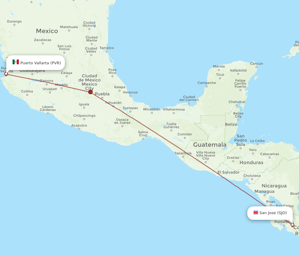 PVR-SJO flight routes