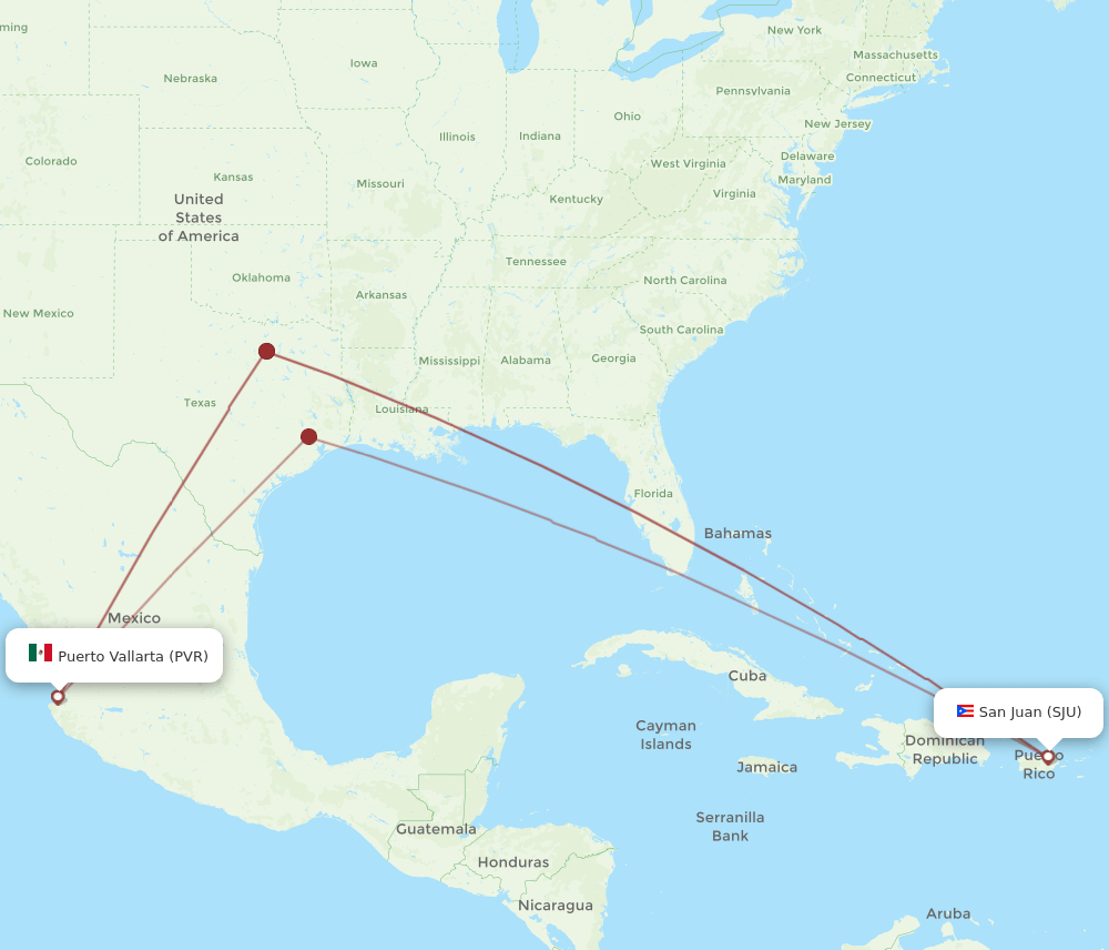 PVR-SJU flight routes