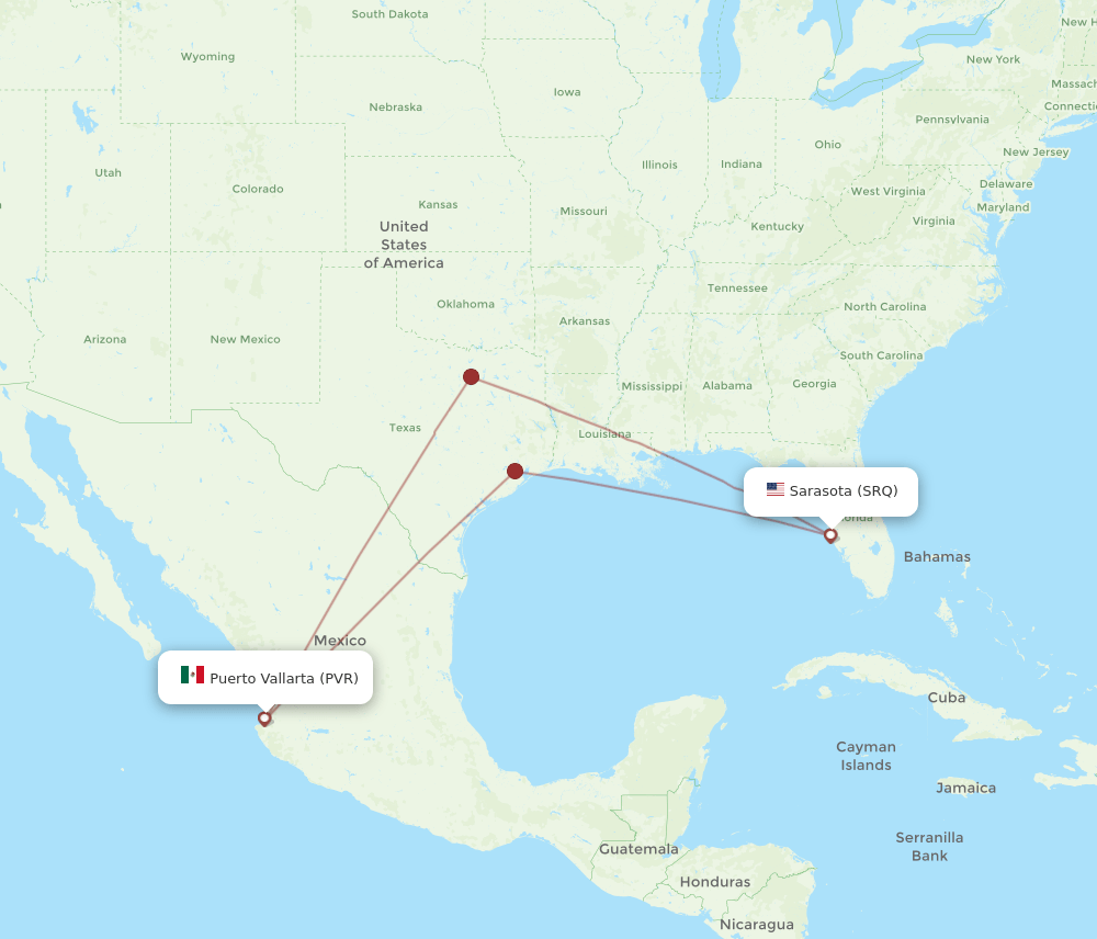PVR-SRQ flight routes