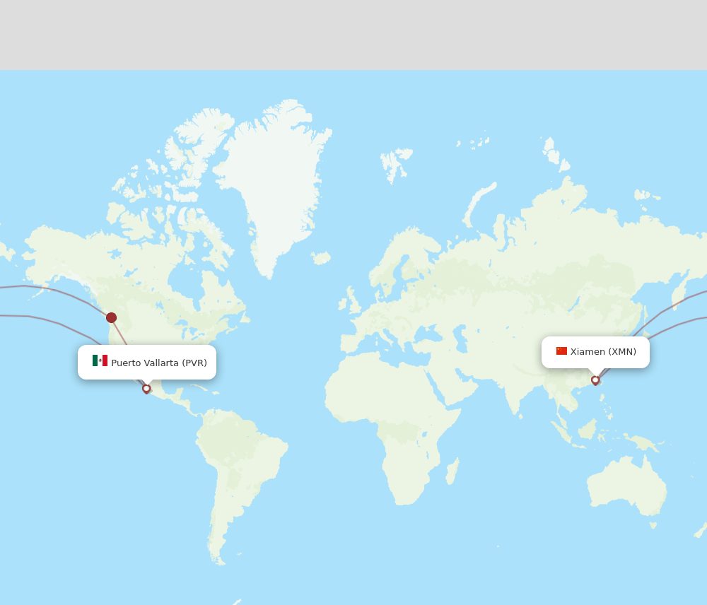 PVR-XMN flight routes